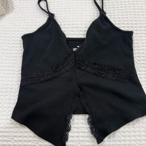 Hollister black Ribbed lace Tank Top